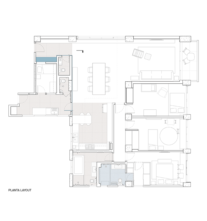Planta de layout do Apartamento Jardins